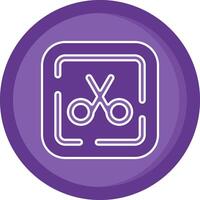 Scissor Solid Purple Circle Icon vector