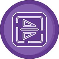 Vertical flip Solid Purple Circle Icon vector