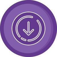 Down arrow Solid Purple Circle Icon vector