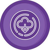 Cloud download Solid Purple Circle Icon vector