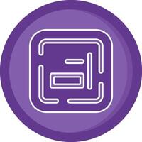 Right alignment Solid Purple Circle Icon vector