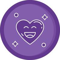 Happy Solid Purple Circle Icon vector