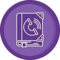 Contact Solid Purple Circle Icon vector