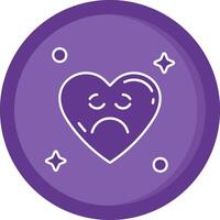 Sad Solid Purple Circle Icon vector