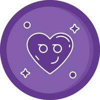 Smirking Solid Purple Circle Icon vector