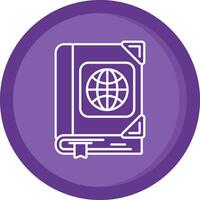 atlas sólido púrpura circulo icono vector