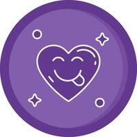 Tongue Solid Purple Circle Icon vector