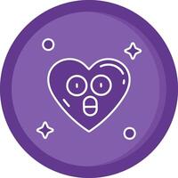 Surprised Solid Purple Circle Icon vector