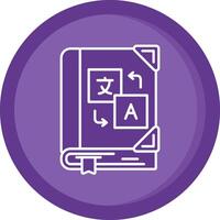 Language learning Solid Purple Circle Icon vector