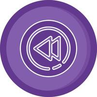 Rewind Solid Purple Circle Icon vector