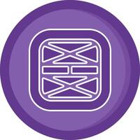 diseño sólido púrpura circulo icono vector