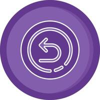 Back Solid Purple Circle Icon vector