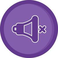 Mute Solid Purple Circle Icon vector