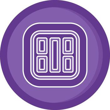 diseño sólido púrpura circulo icono vector