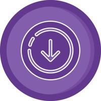 Down Solid Purple Circle Icon vector