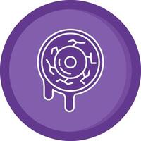 Eyes Solid Purple Circle Icon vector