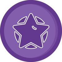 Star Solid Purple Circle Icon vector