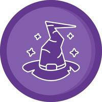 Witch hat Solid Purple Circle Icon vector