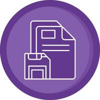 Save Solid Purple Circle Icon vector