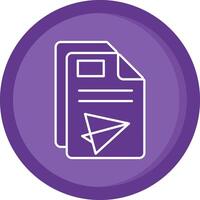 Send Solid Purple Circle Icon vector