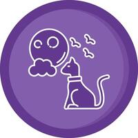 Black cat Solid Purple Circle Icon vector