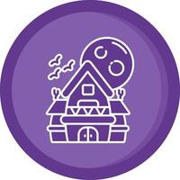 Haunted house Solid Purple Circle Icon vector