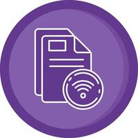 Wifi Solid Purple Circle Icon vector