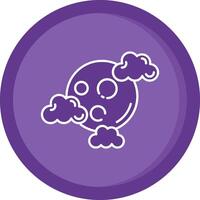 Full moon Solid Purple Circle Icon vector