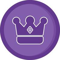 Crown Solid Purple Circle Icon vector