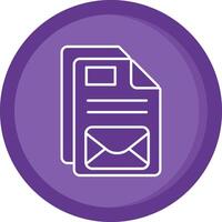 Email Solid Purple Circle Icon vector