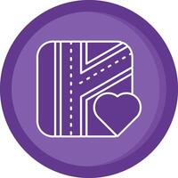Like Solid Purple Circle Icon vector