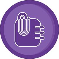 Paperclip 2 Solid Purple Circle Icon vector