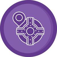 Pin Solid Purple Circle Icon vector