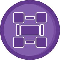 Rectangle frame Solid Purple Circle Icon vector