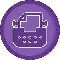 Typewriter Solid Purple Circle Icon vector