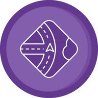 Navigation Solid Purple Circle Icon vector