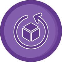 Rotate object Solid Purple Circle Icon vector