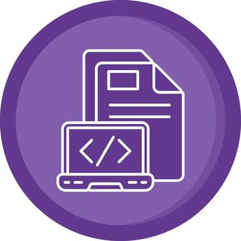 Coding Solid Purple Circle Icon vector