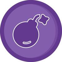 Bomb Solid Purple Circle Icon vector