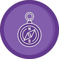 Compass Solid Purple Circle Icon vector