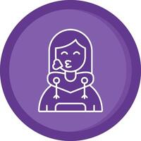 Kiss Solid Purple Circle Icon vector