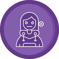 Angry Solid Purple Circle Icon vector