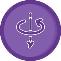 3d girar y eje sólido púrpura circulo icono vector