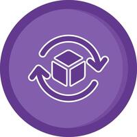 3d rotate 2 Solid Purple Circle Icon vector