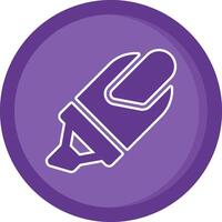 Highlighter Solid Purple Circle Icon vector