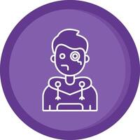 Monocle Solid Purple Circle Icon vector