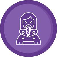 Vomit Solid Purple Circle Icon vector