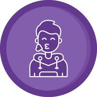 Kiss Solid Purple Circle Icon vector