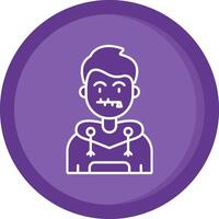 Zipped Solid Purple Circle Icon vector