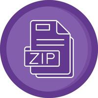 Zip Solid Purple Circle Icon vector